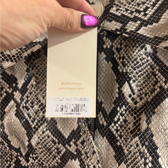 Choosy Snake Print Faux Leather Trench Jacket NWT - Picture 8 of 10
